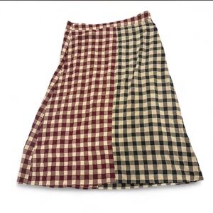 Multicoloured red cream black gingham maxi skirt zipper 
SHEIN 3XL